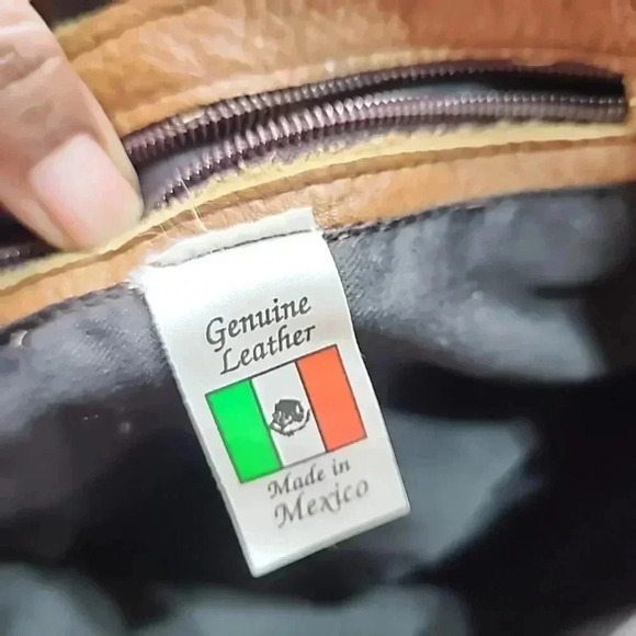 Mexican leather Hobo Bag. Large size - Picture 5 of 11